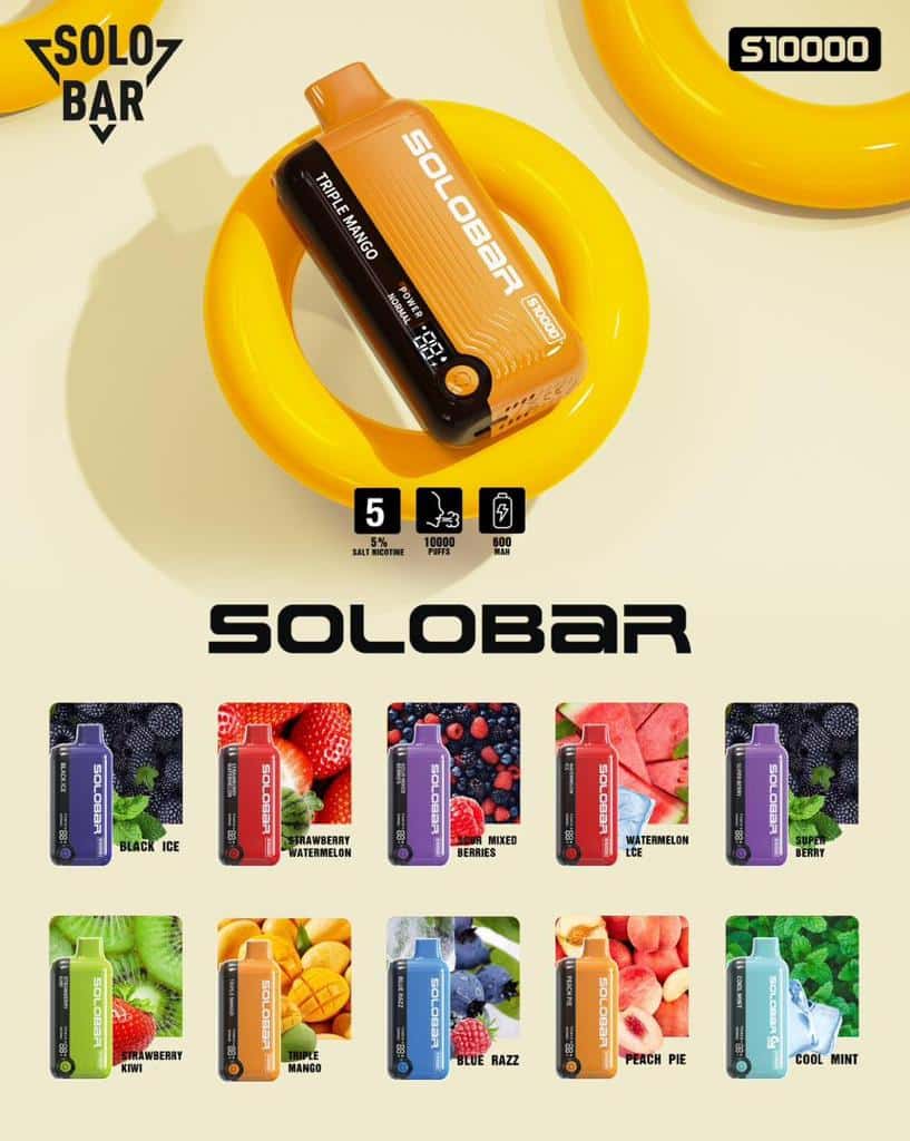 Solo Bar – 10 000 Puff Disposable Vape 50mg